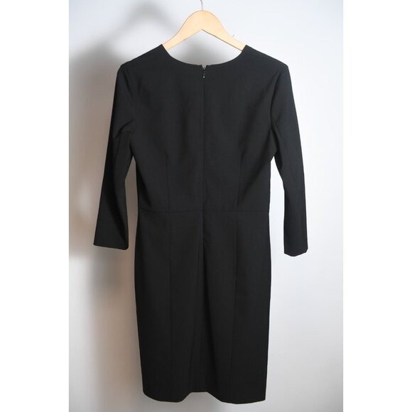 Theory Classic Black Dress 3/4 Sleeve Size 6 V-Neck Lined- Read Description - Picture 5 of 12